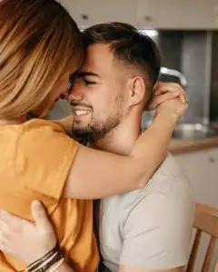 Couple embracing