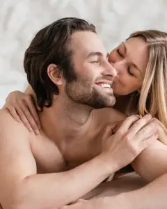 Couple smiling